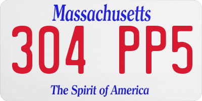 MA license plate 304PP5