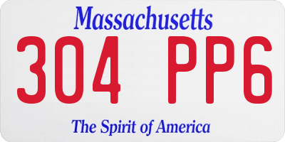 MA license plate 304PP6