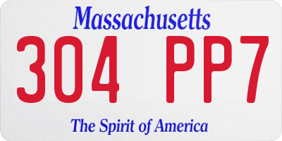 MA license plate 304PP7