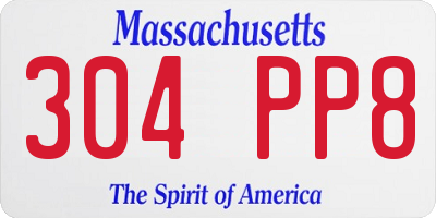 MA license plate 304PP8