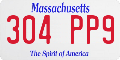 MA license plate 304PP9