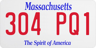 MA license plate 304PQ1