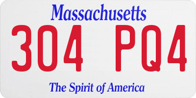 MA license plate 304PQ4