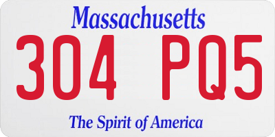MA license plate 304PQ5
