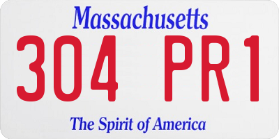 MA license plate 304PR1
