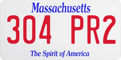 MA license plate 304PR2