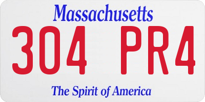 MA license plate 304PR4