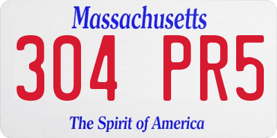 MA license plate 304PR5