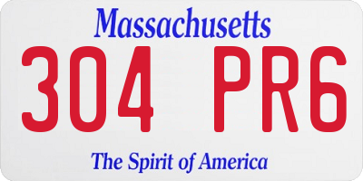 MA license plate 304PR6