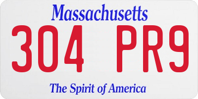 MA license plate 304PR9