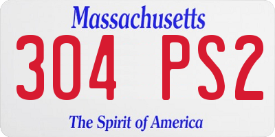 MA license plate 304PS2