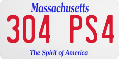 MA license plate 304PS4