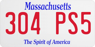 MA license plate 304PS5