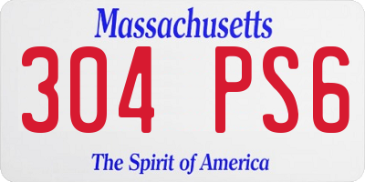 MA license plate 304PS6