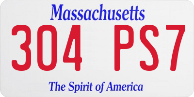 MA license plate 304PS7