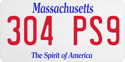 MA license plate 304PS9
