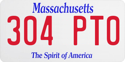 MA license plate 304PT0