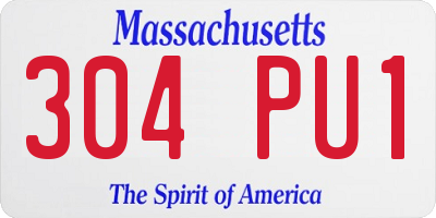 MA license plate 304PU1