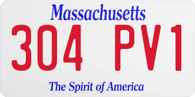 MA license plate 304PV1
