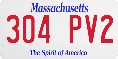 MA license plate 304PV2