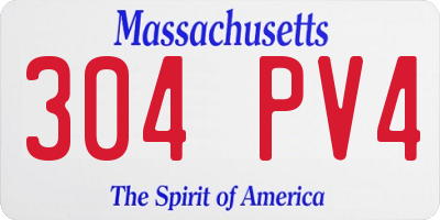 MA license plate 304PV4