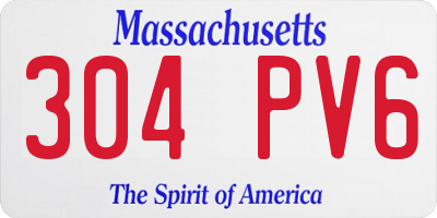 MA license plate 304PV6