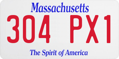MA license plate 304PX1