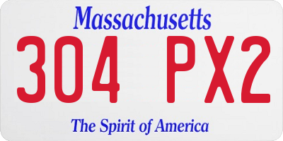 MA license plate 304PX2