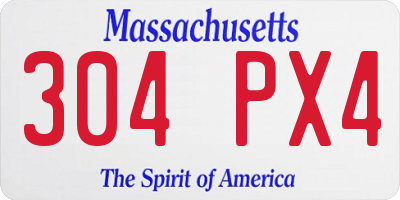 MA license plate 304PX4