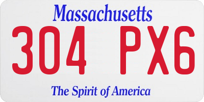 MA license plate 304PX6