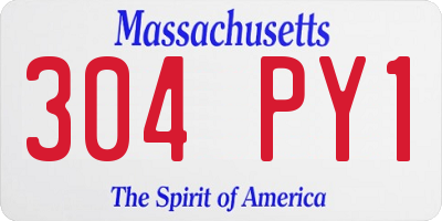 MA license plate 304PY1