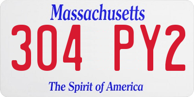 MA license plate 304PY2