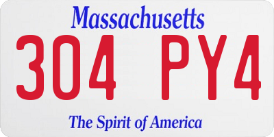 MA license plate 304PY4