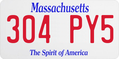 MA license plate 304PY5