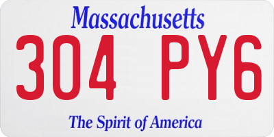 MA license plate 304PY6