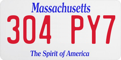 MA license plate 304PY7