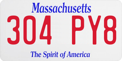 MA license plate 304PY8