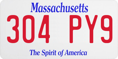 MA license plate 304PY9