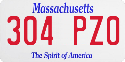 MA license plate 304PZ0