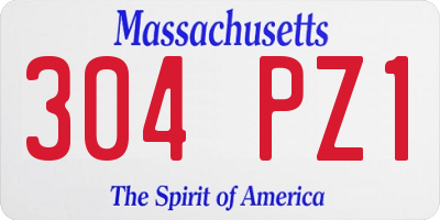 MA license plate 304PZ1