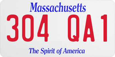 MA license plate 304QA1