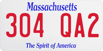 MA license plate 304QA2