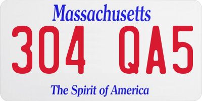 MA license plate 304QA5