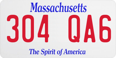 MA license plate 304QA6
