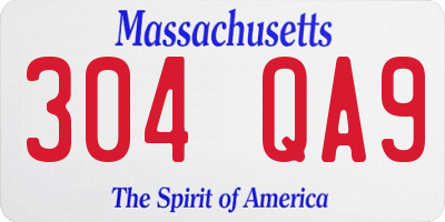 MA license plate 304QA9