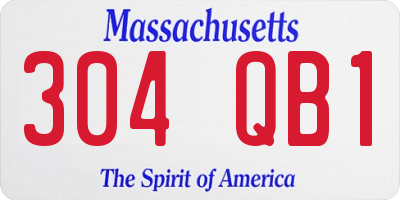 MA license plate 304QB1