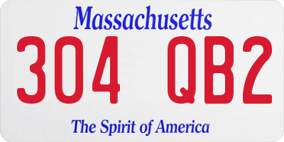 MA license plate 304QB2