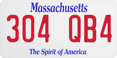 MA license plate 304QB4