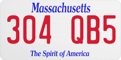 MA license plate 304QB5