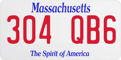 MA license plate 304QB6